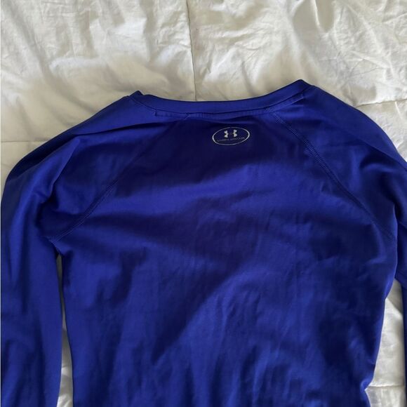 Under Armour Women's V-Neck Heatgear Long-sleeve T-Shirt Size XS PURPLE - Picture 9 of 11